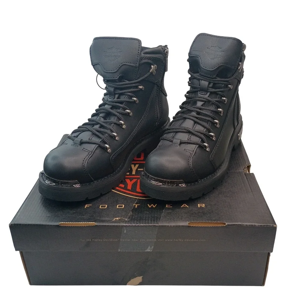 Harley-Davidson Electron Men Black Leather Motorcycle Boots D96017 Men Sz 13 NEW